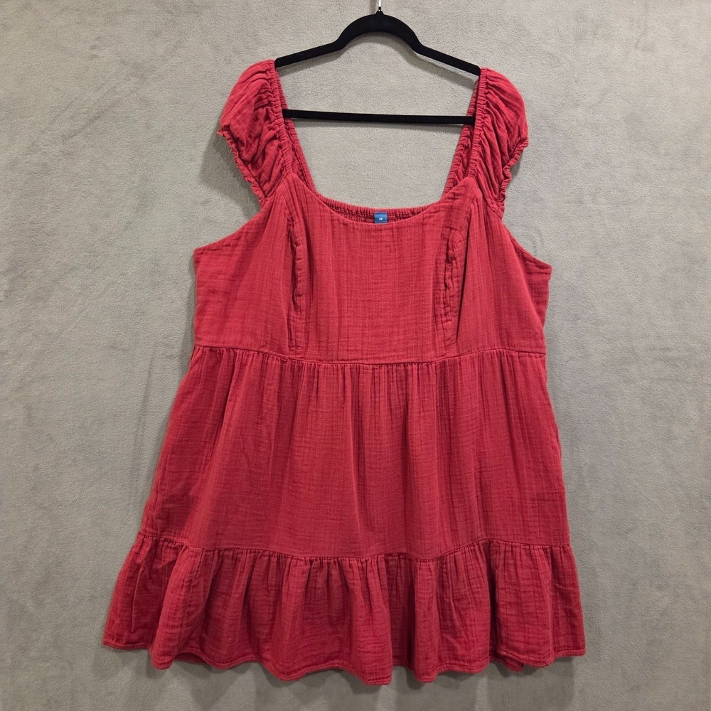 Old Navy Tiered Mini Dress Women's Size 3X Cotton‎ Boho Casual Classic Ruffle